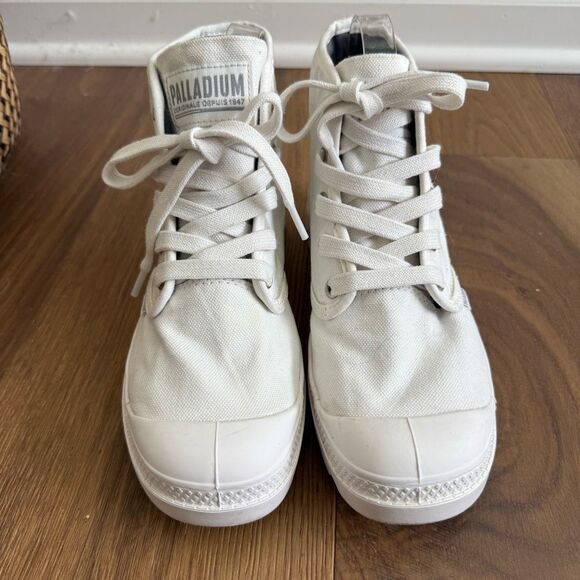 Palladium Pampa Hi Star White Chunky Lug Sole High Top Sneaker 7 - Picture 5 of 9